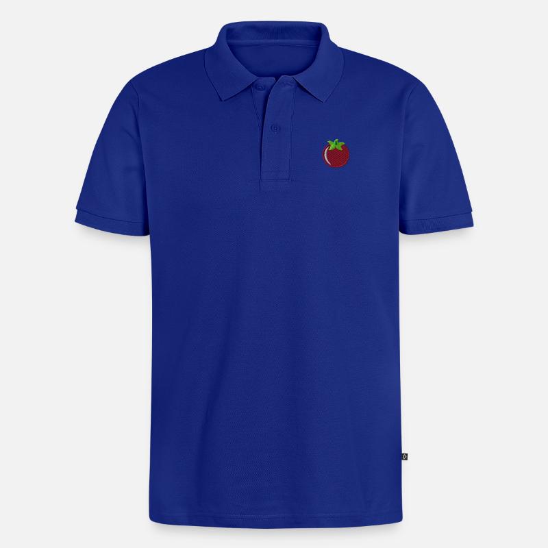 Tomate brodée - Polo bio Premium Homme - bleu roi