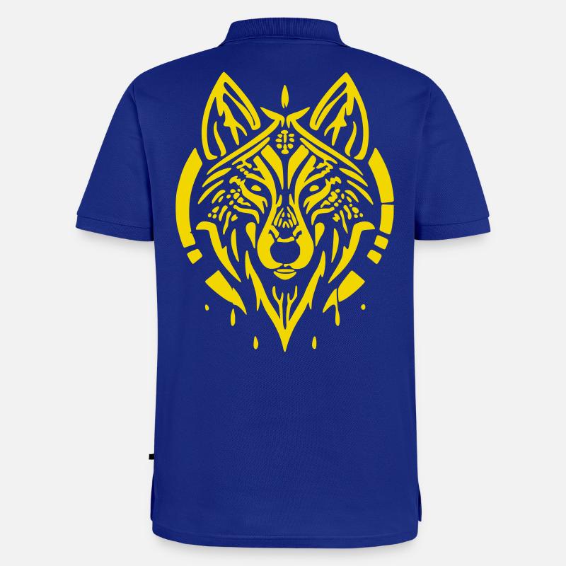Wolfskopf - Männer Premium Bio Polo Shirt - Royalblau