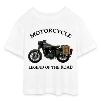 Motorrad ARMEE Kreation Louis RUNEMBERG © Adagp - Teen Cropped Jersey T-Shirt - Weiß - Vorne - AI Model Teenager Male dark (155cm)