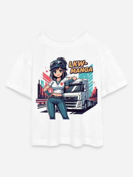 LKW-Manga - Teen Cropped Jersey T-Shirt - Weiß