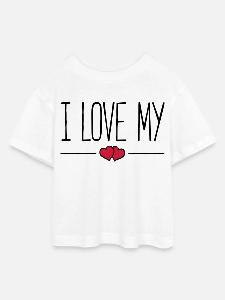 i love my - Teen Cropped Jersey T-Shirt - Weiß