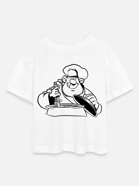 kochen koch comic witzig - Teen Cropped Jersey T-Shirt - Weiß