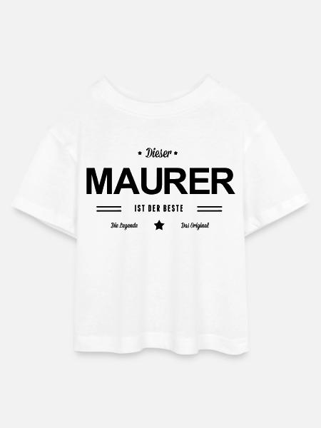 Bester Maurer - Teen Cropped Jersey T-Shirt - Weiß