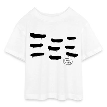 Planche conseil-pour-spreadshirt-print - T-shirt Crop Top en jersey Ado - blanc - Devant - AI Model Teenager Male dark (155cm)