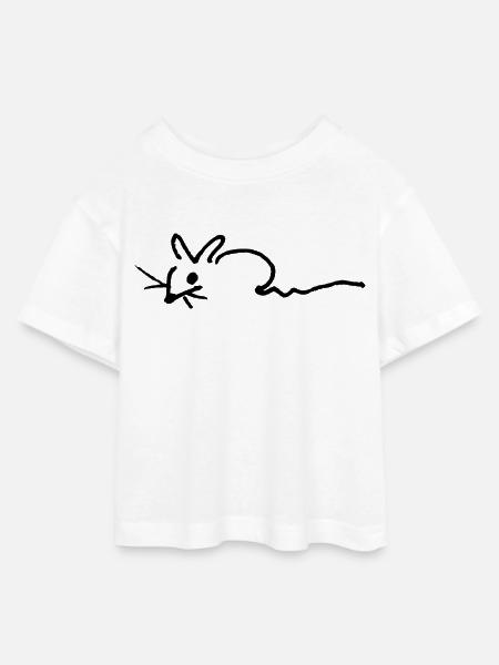 Fledias MAUSI - Teen Cropped Jersey T-Shirt - Weiß