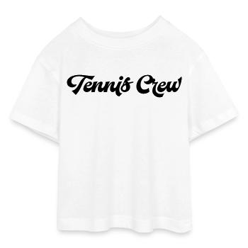 Joueur de tennis - T-shirt Crop Top en jersey Ado - blanc - Devant - AI Model Teenager Male dark (155cm)