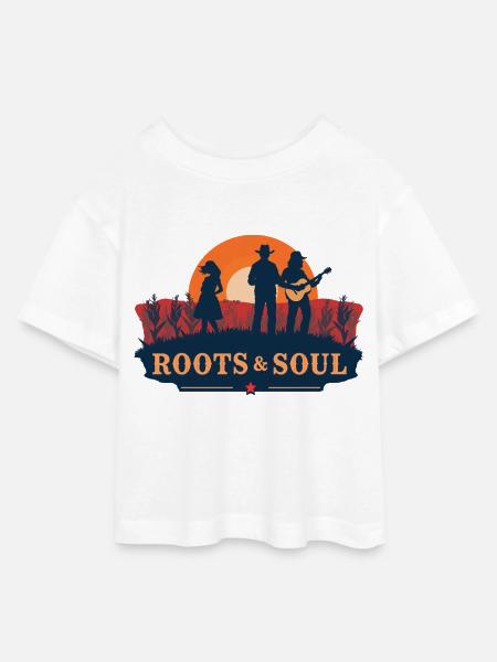 Farmer. Wurzeln und Seele - Teen Cropped Jersey T-Shirt - Weiß