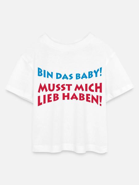Bin das Baby - Teen Cropped Jersey T-Shirt - Weiß