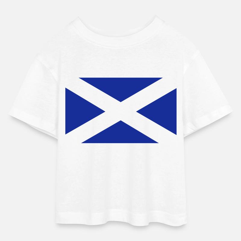 Écossais drapeau d'une couleur - T-shirt Crop Top en jersey Ado - blanc