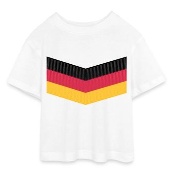 Deutschland Trikot - Teen Cropped Jersey T-Shirt - Weiß - Vorne - AI Model Teenager Male dark (155cm)