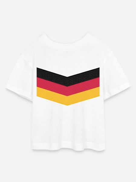 Deutschland Trikot - Teen Cropped Jersey T-Shirt - Weiß