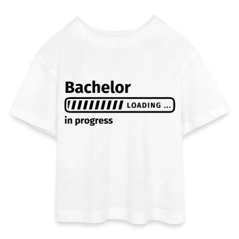 Bachelor in Progress - T-shirt Crop Top en jersey Ado - blanc - Devant - AI Model Teenager Male dark (155cm)