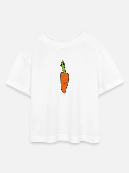 Karotte - Teen Cropped Jersey T-Shirt - Weiß