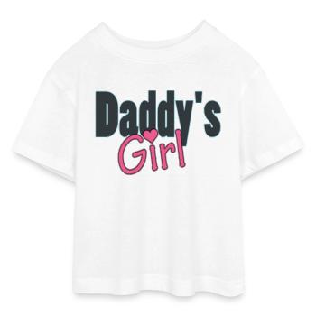 daddy's girl - Teen Cropped Jersey T-Shirt - Weiß - Vorne - AI Model Teenager Male dark (155cm)