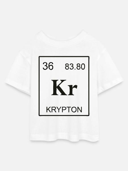 Krypton - Teen Cropped Jersey T-Shirt - Weiß