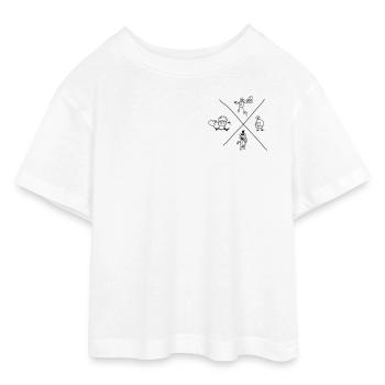 Noyau de Gribouillis - T-shirt Crop Top en jersey Ado - blanc - Devant - AI Model Teenager Male dark (155cm)