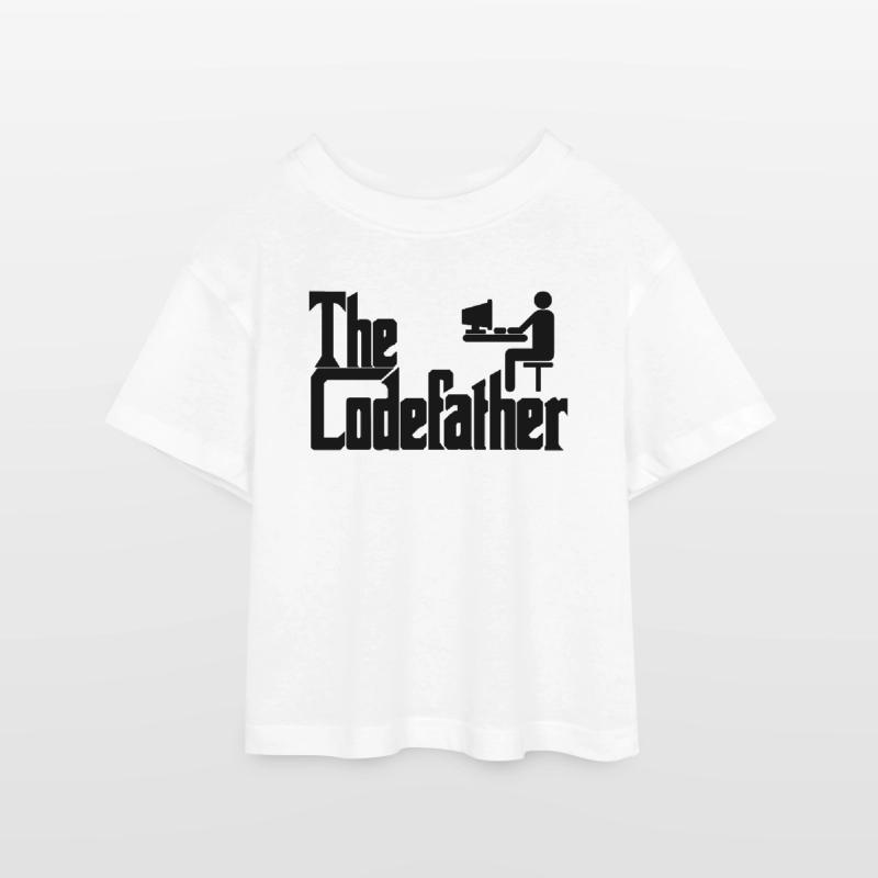 The Codefather Programmer PC Coding Gift Teen Cropped Jersey T-Shirt