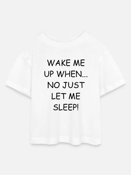 Schlafen - Teen Cropped Jersey T-Shirt - Weiß