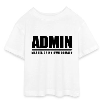 Admin administrateur domaine maître site Web principal - T-shirt Crop Top en jersey Ado - blanc - Devant - AI Model Teenager Male dark (155cm)