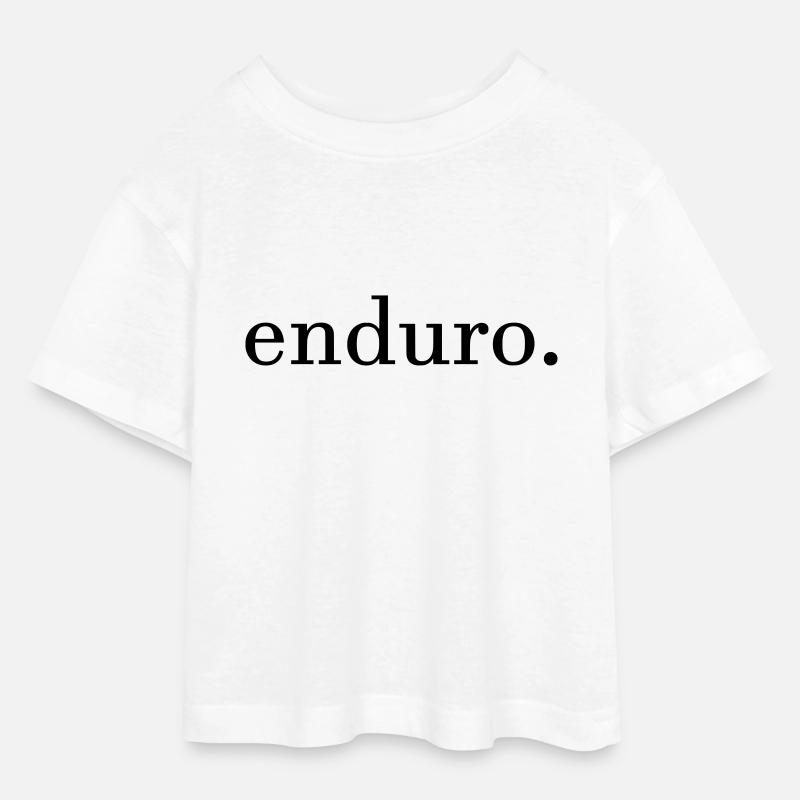 Enduro. - T-shirt Crop Top en jersey Ado - blanc