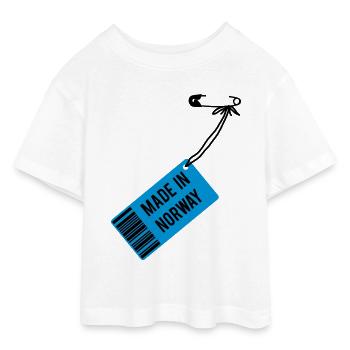 Fabriqué en Norvège - T-shirt Crop Top en jersey Ado - blanc - Devant - AI Model Teenager Male dark (155cm)