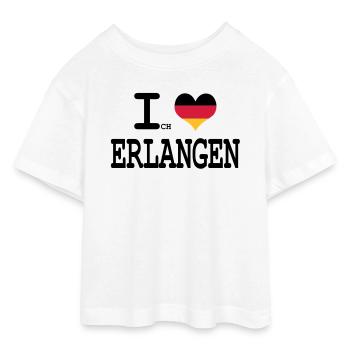 I love gain - Teen Cropped Jersey T-Shirt - white - Front - AI Model Teenager Male dark (155cm)