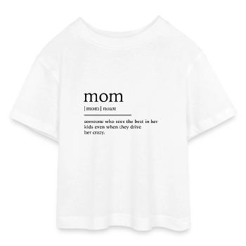 Mutter - Teen Cropped Jersey T-Shirt - Weiß - Vorne - AI Model Teenager Male dark (155cm)