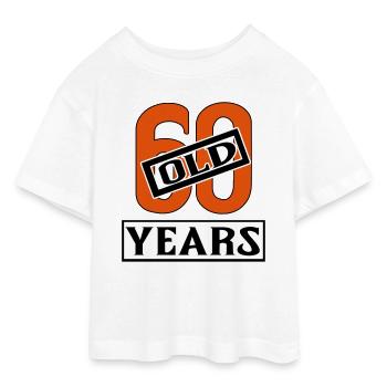 60 years old present sixty - T-shirt Crop Top en jersey Ado - blanc - Devant - AI Model Teenager Male dark (155cm)