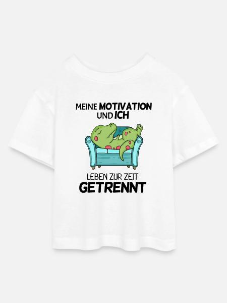 Keine Motivation - Teen Cropped Jersey T-Shirt - Weiß