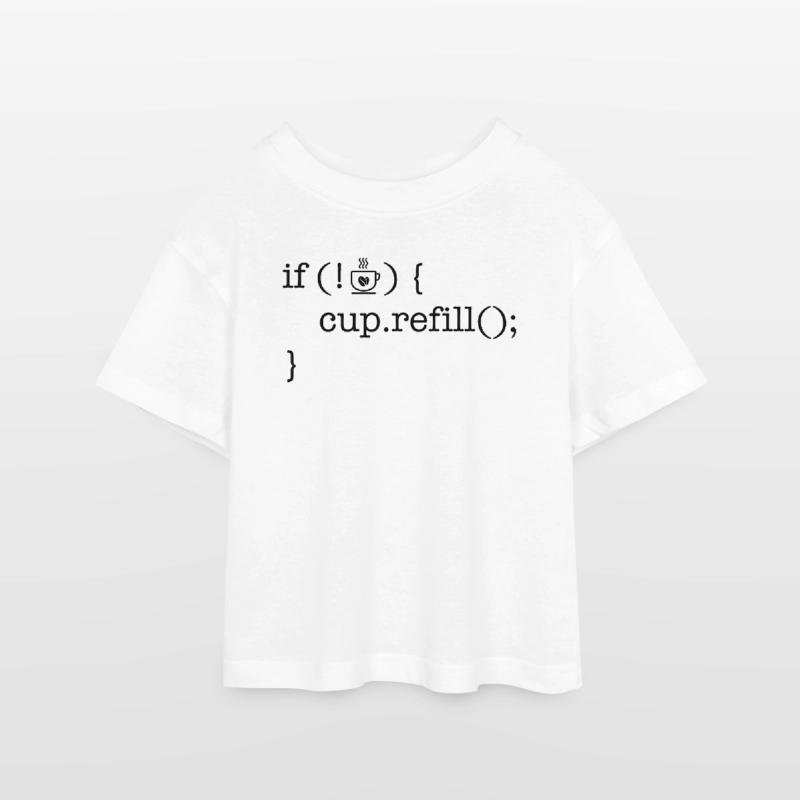 Coffee code software developer humor Teen Cropped Jersey T-Shirt
