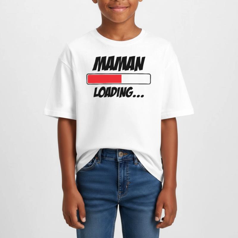 Maman loading... Please Wait - Future Mère T-shirt Crop Top en jersey Ado