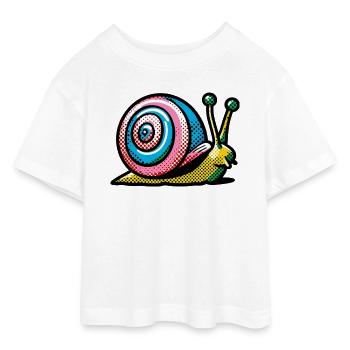 Schnecke - Teen Cropped Jersey T-Shirt - Weiß - Vorne - AI Model Teenager Male dark (155cm)