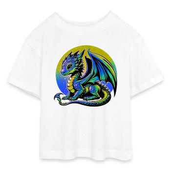 Dragon - T-shirt Crop Top en jersey Ado - blanc - Devant - AI Model Teenager Male dark (155cm)