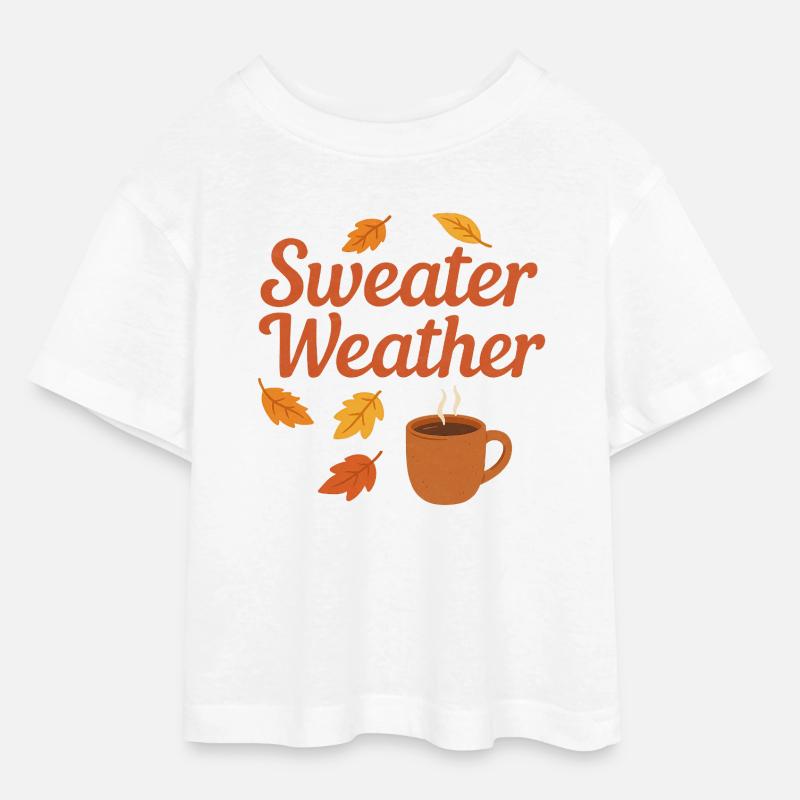Météo du pull - T-shirt Crop Top en jersey Ado - blanc