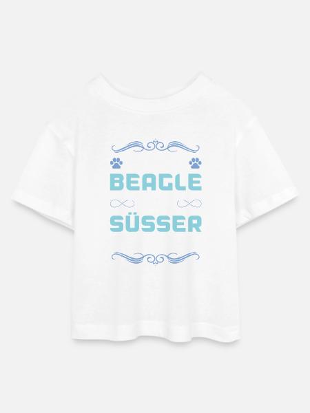 beagle hund spruch - Teen Cropped Jersey T-Shirt - Weiß