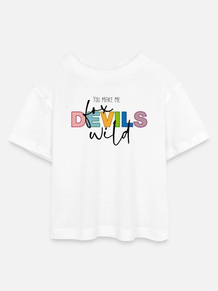 You make me fox devils wild - Teen Cropped Jersey T-Shirt - Weiß
