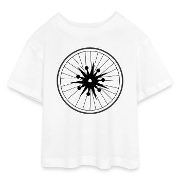Roue Big Bang de Cean - T-shirt Crop Top en jersey Ado - blanc - Devant - AI Model Teenager Male dark (155cm)