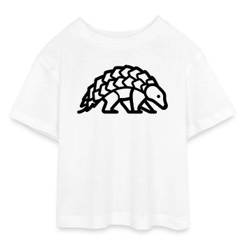 pangolin - T-shirt Crop Top en jersey Ado - blanc - Devant - AI Model Teenager Male dark (155cm)