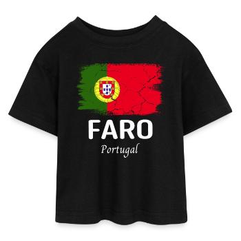Faro - Teen Cropped Jersey T-Shirt - Schwarz - Vorne - AI Model Teenager Female light (150cm)