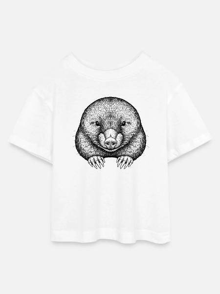 Maulwurf - Teen Cropped Jersey T-Shirt - Weiß
