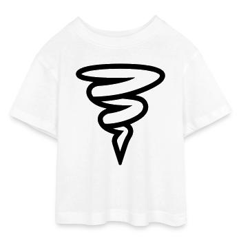 tornade - T-shirt Crop Top en jersey Ado - blanc - Devant - AI Model Teenager Male dark (155cm)