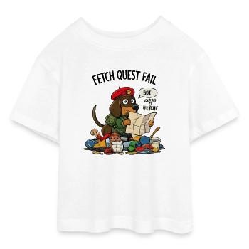 Échec de quête de collecte Petit - T-shirt Crop Top en jersey Ado - blanc - Devant - AI Model Teenager Male dark (155cm)
