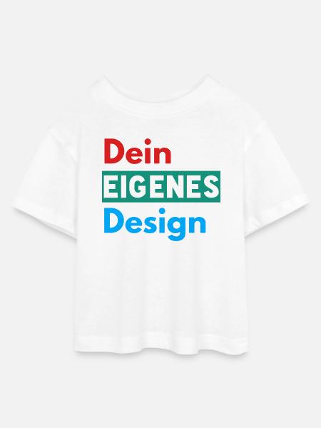 Dein Eigenes Design - Teen Cropped Jersey T-Shirt - Weiß