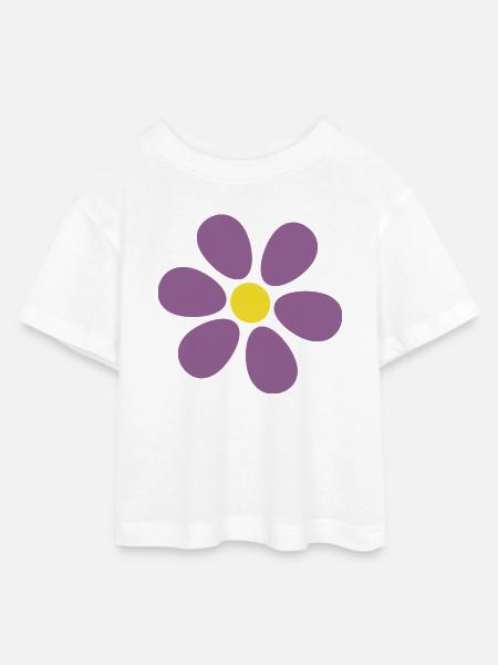 violette Blume Blume violett Blüte - Teen Cropped Jersey T-Shirt - Weiß