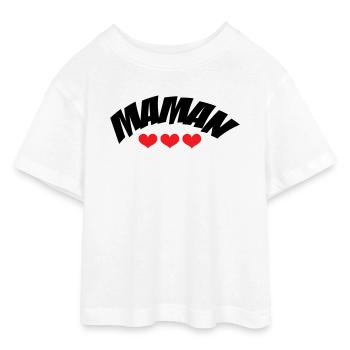 Mom / Mother's Day - Teen Cropped Jersey T-Shirt - white - Front - AI Model Teenager Male dark (155cm)