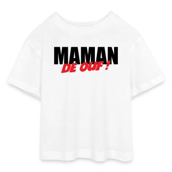 Verrückte Mama! - Teen Cropped Jersey T-Shirt - Weiß - Vorne - AI Model Teenager Male dark (155cm)