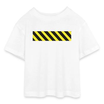 Caution tape - Teen Cropped Jersey T-Shirt - white - Front - AI Model Teenager Male dark (155cm)