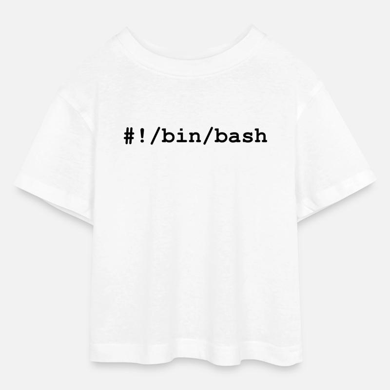 Bash / Bourne-Again Shell unter Linux und Unix - Teen Cropped Jersey T-Shirt - Weiß