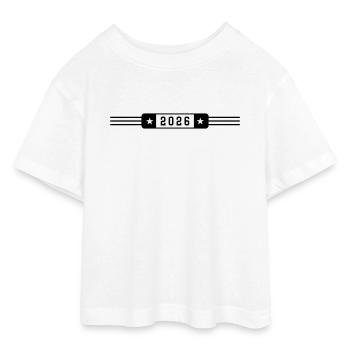 2026 - T-shirt Crop Top en jersey Ado - blanc - Devant - AI Model Teenager Male dark (155cm)
