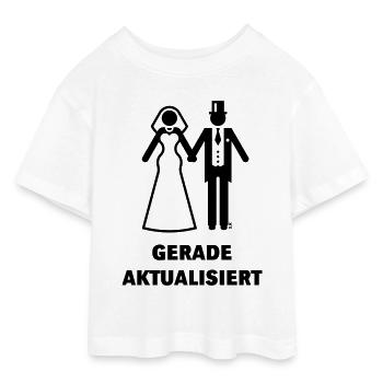 Gerade Aktualisiert (Nerd Flitterwochen Hochzeit) - Teen Cropped Jersey T-Shirt - Weiß - Vorne - AI Model Teenager Male dark (155cm)